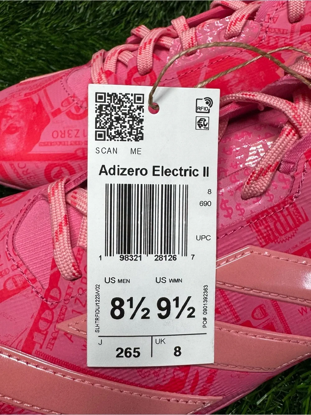 Size 8.5 - Mens Adidas Adizero Electric II Currency Pink Football Cleats JQ3979